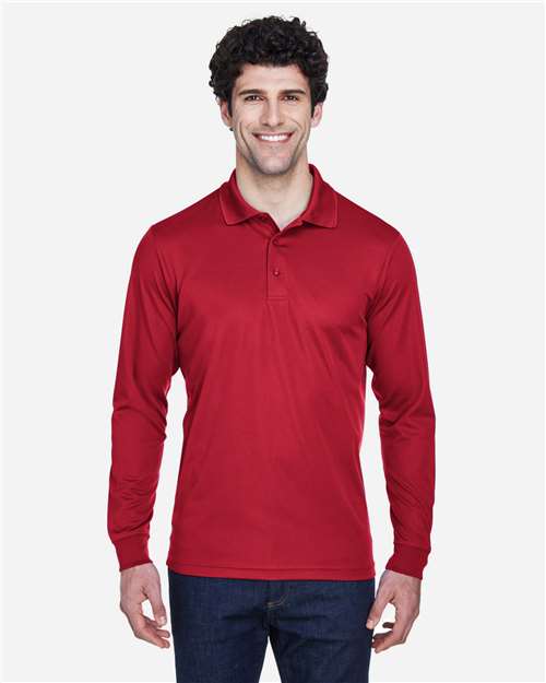 Men's Pinnacle Performance Long Sleeve Piqué Polo — Classic Red