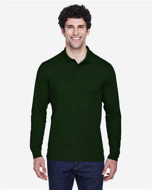 Men's Pinnacle Performance Long Sleeve Piqué Polo — Forest