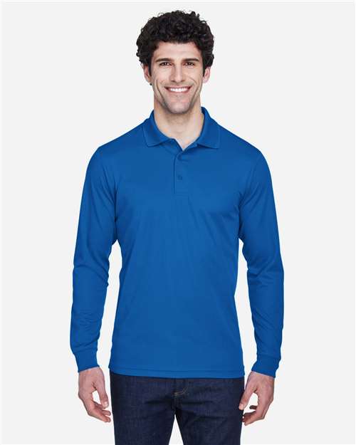 Men's Pinnacle Performance Long Sleeve Piqué Polo — True Royal
