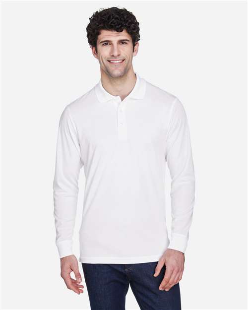 Men's Pinnacle Performance Long Sleeve Piqué Polo — White