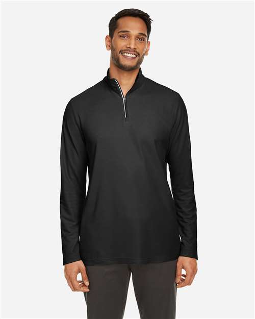 Men's Fusion ChromaSoft™ Pique Quarter-Zip Pullover — Black