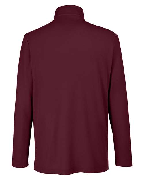 Men's Fusion ChromaSoft™ Pique Quarter-Zip Pullover — Burgundy