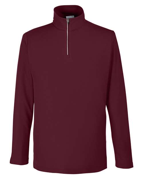 Men's Fusion ChromaSoft™ Pique Quarter-Zip Pullover — Burgundy