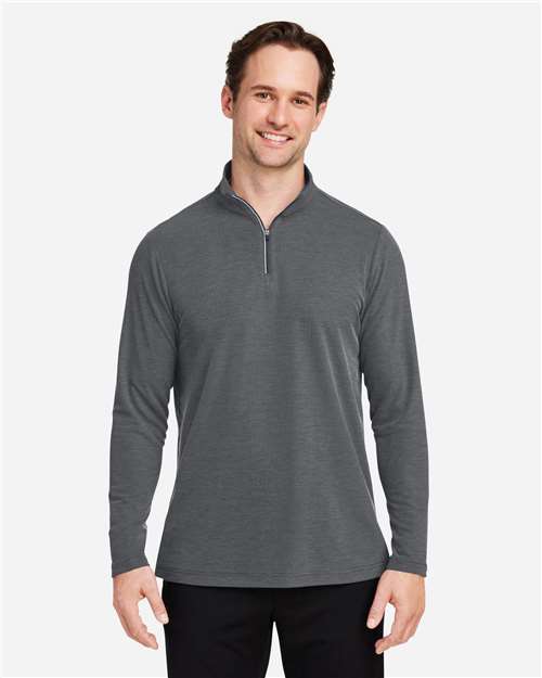 Men's Fusion ChromaSoft™ Pique Quarter-Zip Pullover — Carbon Heather