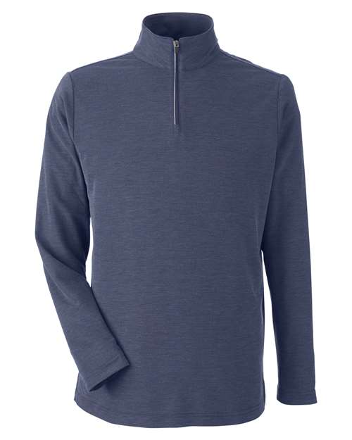 Men's Fusion ChromaSoft™ Pique Quarter-Zip Pullover — Classic Navy Heather