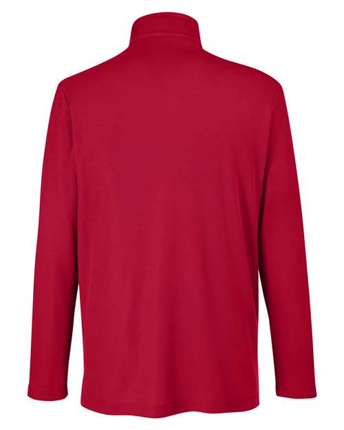 Men's Fusion ChromaSoft™ Pique Quarter-Zip Pullover — Classic Red