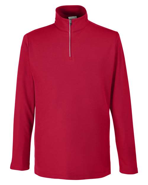 Men's Fusion ChromaSoft™ Pique Quarter-Zip Pullover — Classic Red