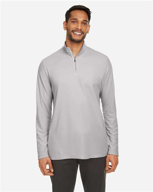 Men's Fusion ChromaSoft™ Pique Quarter-Zip Pullover — Platinum