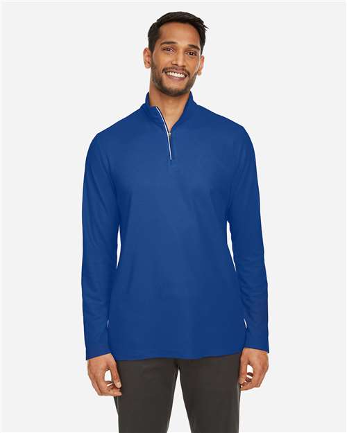 Men's Fusion ChromaSoft™ Pique Quarter-Zip Pullover — True Royal