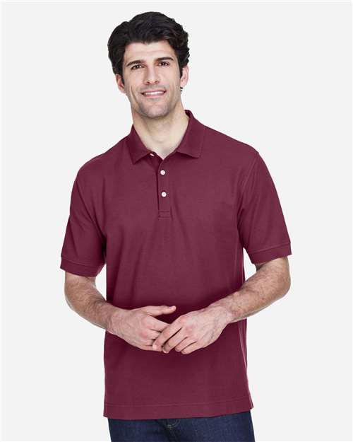 Men's Pima Piqué Polo — Burgundy