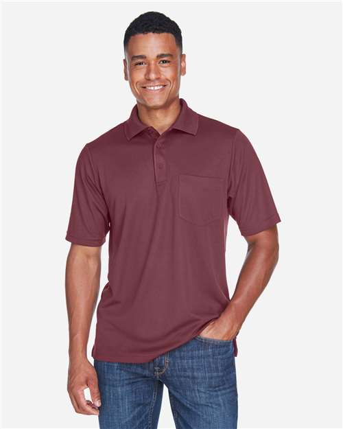 Men's Origin Performance Piqué Polo with Pocket — Burgundy