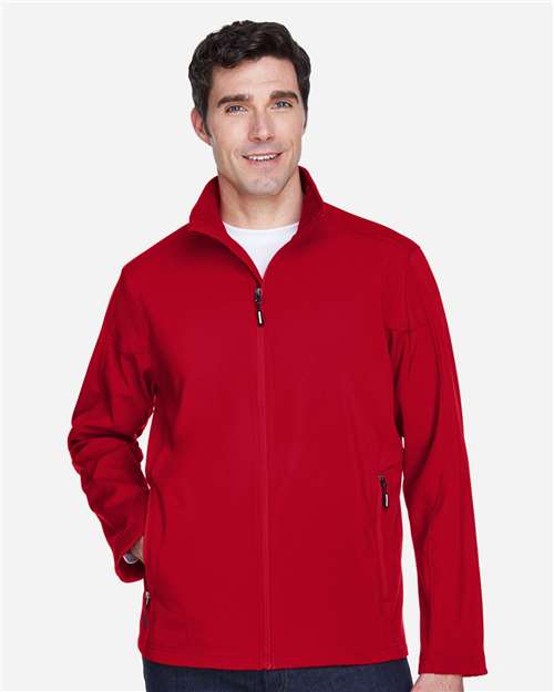 Men's Cruise Two-Layer Fleece Bonded Soft Shell Jacket — Classic Red