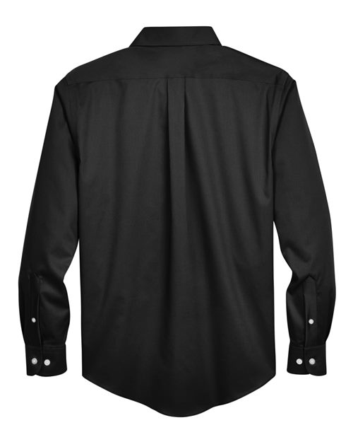 Men's Crown Collection® Solid Stretch Twill Woven Dress Shirt — Black