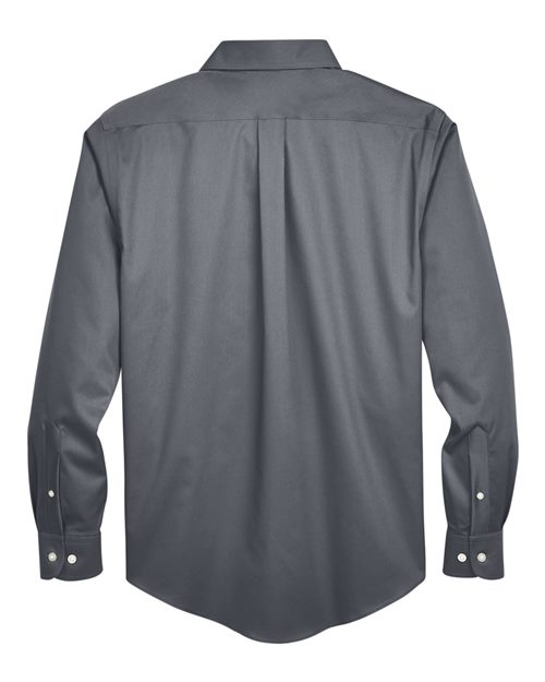 Men's Crown Collection® Solid Stretch Twill Woven Dress Shirt — Graphite