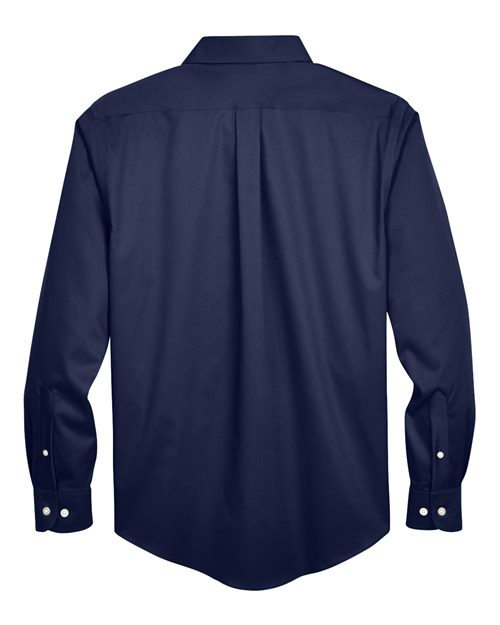 Men's Crown Collection® Solid Stretch Twill Woven Dress Shirt — Navy
