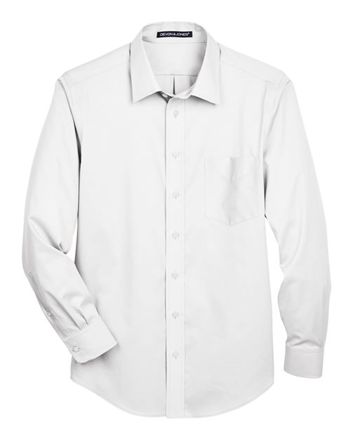 Men's Crown Collection® Solid Stretch Twill Woven Dress Shirt — White