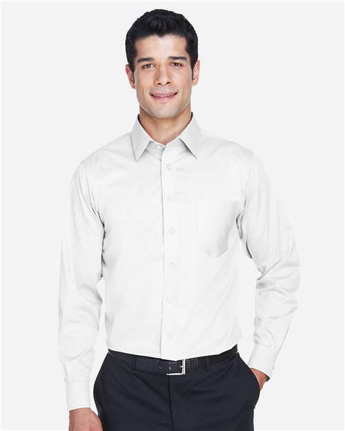 Men's Crown Collection® Solid Stretch Twill Woven Dress Shirt — White