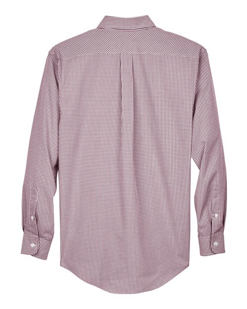 Men's Crown Collection® Gingham Check Woven Dress Shirt — Burgundy