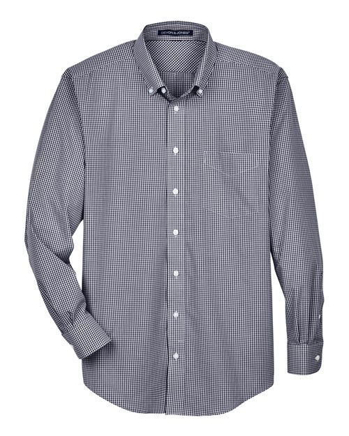Men's Crown Collection® Gingham Check Woven Dress Shirt — Navy
