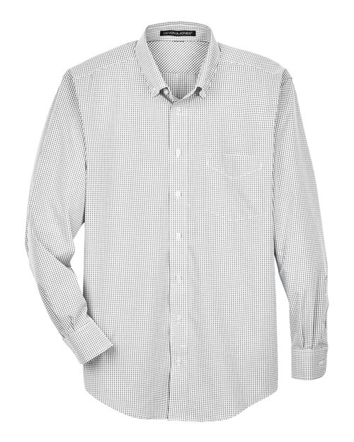 Men's Crown Collection® Gingham Check Woven Dress Shirt — Silver