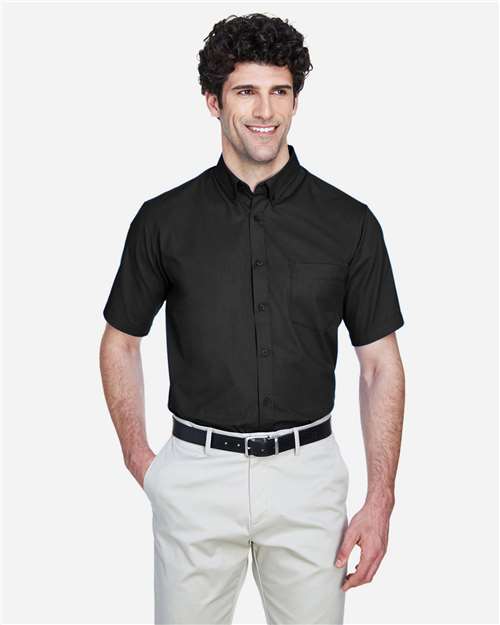 Men's Optimum Short Sleeve Twill Dress Shirt — Black
