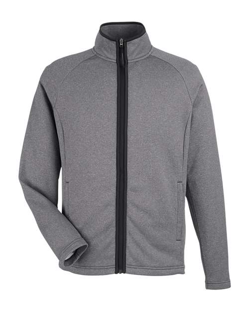 Men's Venture Heathered Stripe Full-Zip Jacket — Black/ White