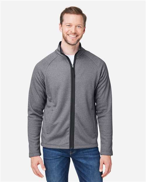 Men's Venture Heathered Stripe Full-Zip Jacket — Black/ White