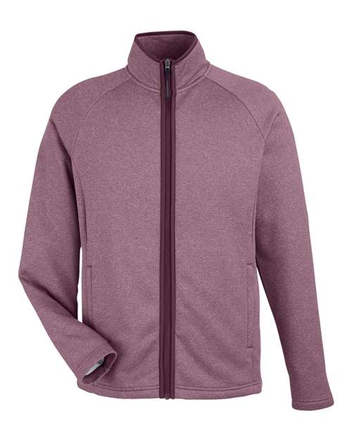 Men's Venture Heathered Stripe Full-Zip Jacket — Burgundy/ White