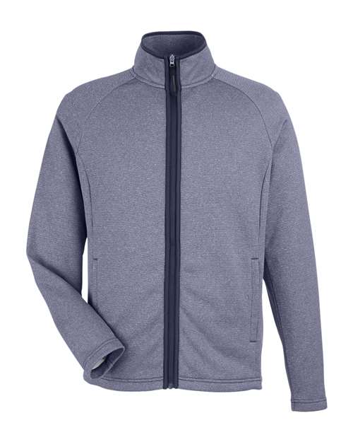 Men's Venture Heathered Stripe Full-Zip Jacket — Classic Navy/ White
