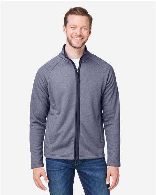 Men's Venture Heathered Stripe Full-Zip Jacket — Classic Navy/ White