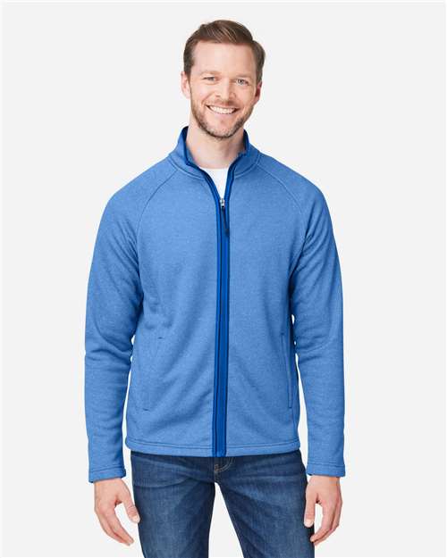 Men's Venture Heathered Stripe Full-Zip Jacket — True Royal/ White