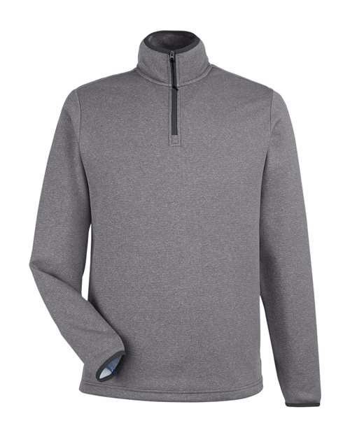 Men's Venture Heathered Stripe Quarter-Zip Pullover — Black/ White