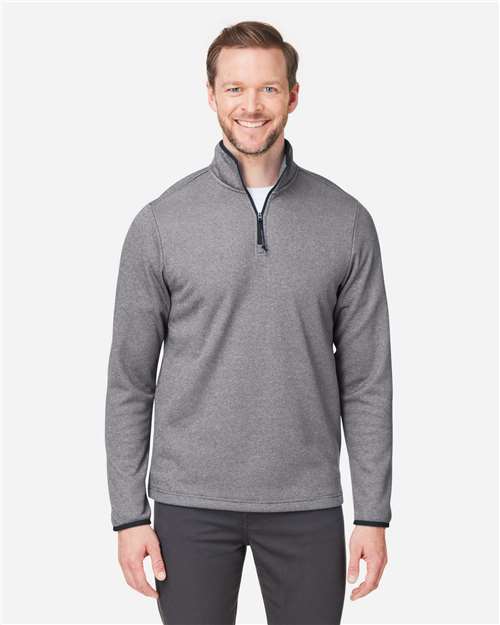 Men's Venture Heathered Stripe Quarter-Zip Pullover — Black/ White