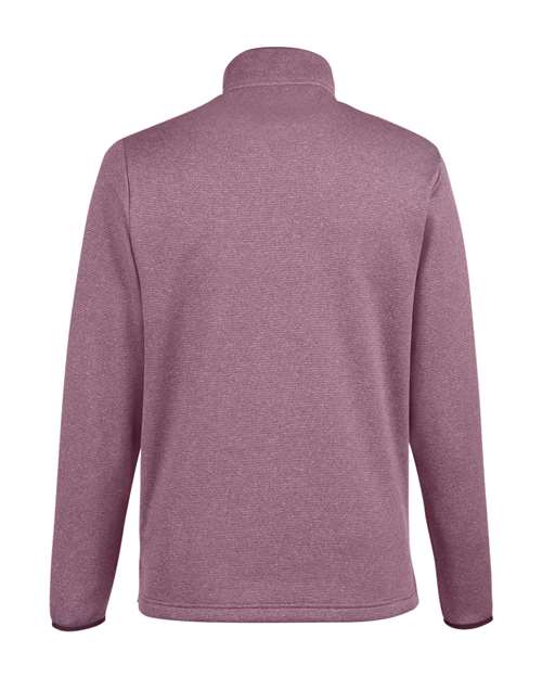 Men's Venture Heathered Stripe Quarter-Zip Pullover — Burgundy/ White