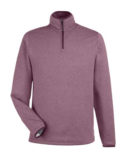 Men's Venture Heathered Stripe Quarter-Zip Pullover — Burgundy/ White