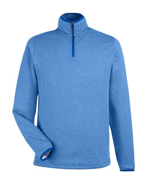Men's Venture Heathered Stripe Quarter-Zip Pullover — True Royal/ White