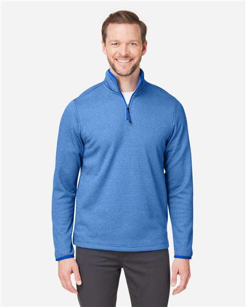 Men's Venture Heathered Stripe Quarter-Zip Pullover — True Royal/ White