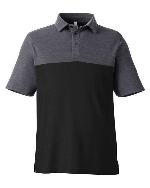 Men's Fusion ChromaSoft™ Colorblock Polo — Black/ Carbon Heather