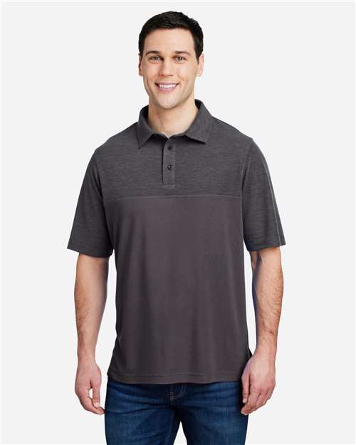 Men's Fusion ChromaSoft™ Colorblock Polo — Carbon/ Carbon Heather
