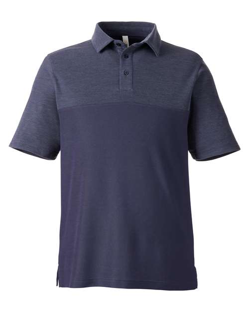 Men's Fusion ChromaSoft™ Colorblock Polo — Classic Navy/ Classic Navy Heather