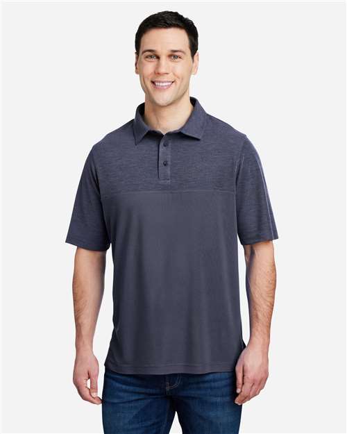 Men's Fusion ChromaSoft™ Colorblock Polo — Classic Navy/ Classic Navy Heather