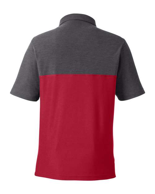 Men's Fusion ChromaSoft™ Colorblock Polo — Classic Red/ Carbon Heather