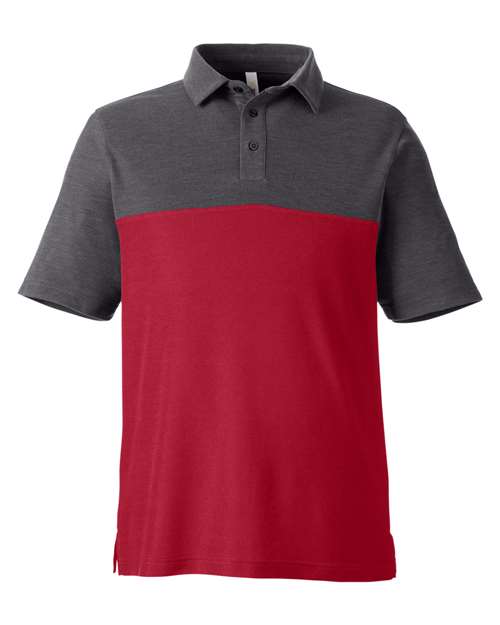 Men's Fusion ChromaSoft™ Colorblock Polo — Classic Red/ Carbon Heather