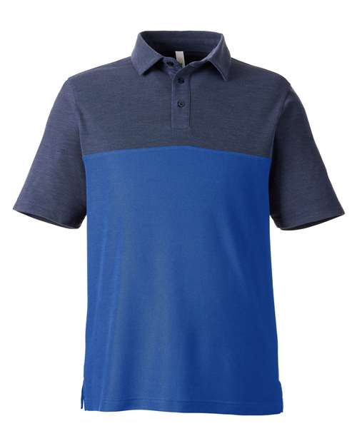Men's Fusion ChromaSoft™ Colorblock Polo — True Royal/ Classic Navy Heather