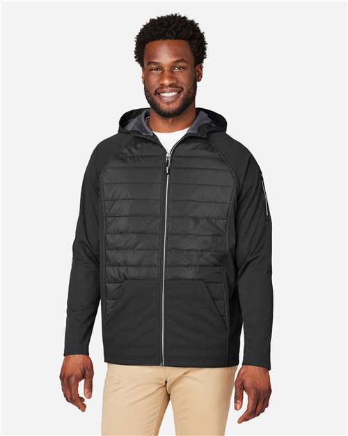 Unisex Techno Lite Hybrid Hooded Jacket — Black