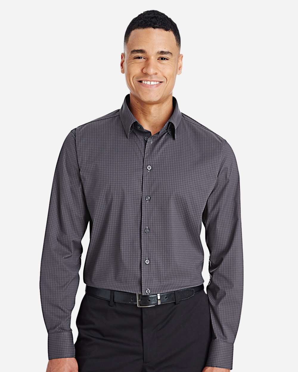 Chemise homme à minicarreaux ton sur ton CrownLux — Devon & Jones