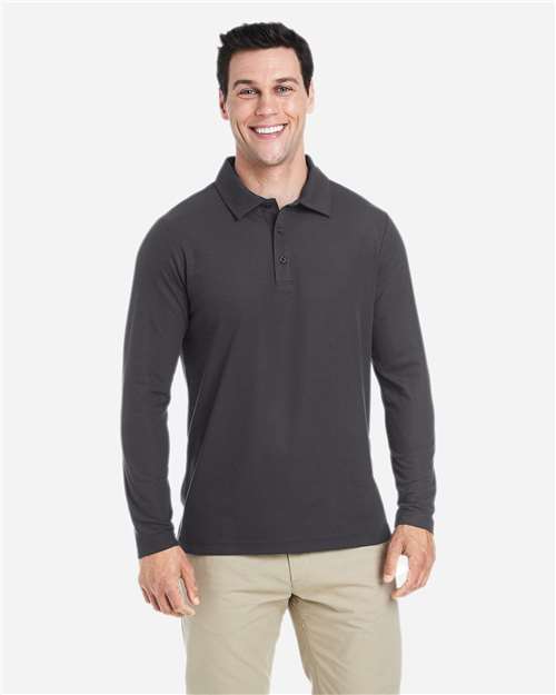 Men's Fusion ChromaSoft™ Long Sleeve Pique Polo — Carbon