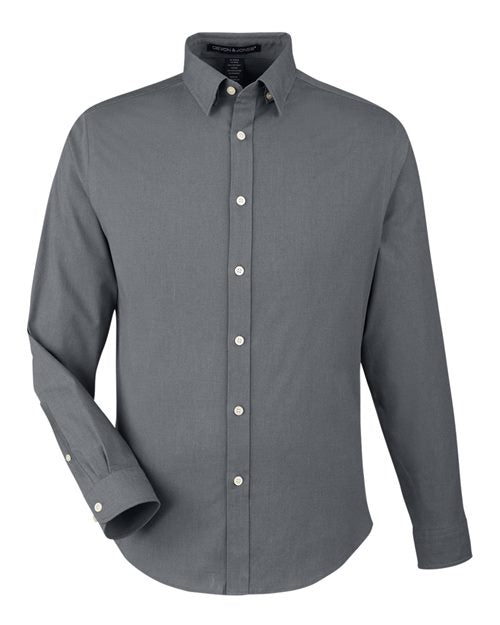 Men's CrownLux Performance® Spencer Poplin Dress Shirt — Graphite Melange