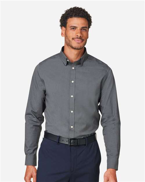 Men's CrownLux Performance® Spencer Poplin Dress Shirt — Graphite Melange