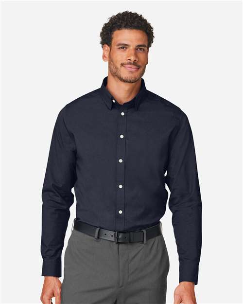 Men's CrownLux Performance® Spencer Poplin Dress Shirt — Navy Melange